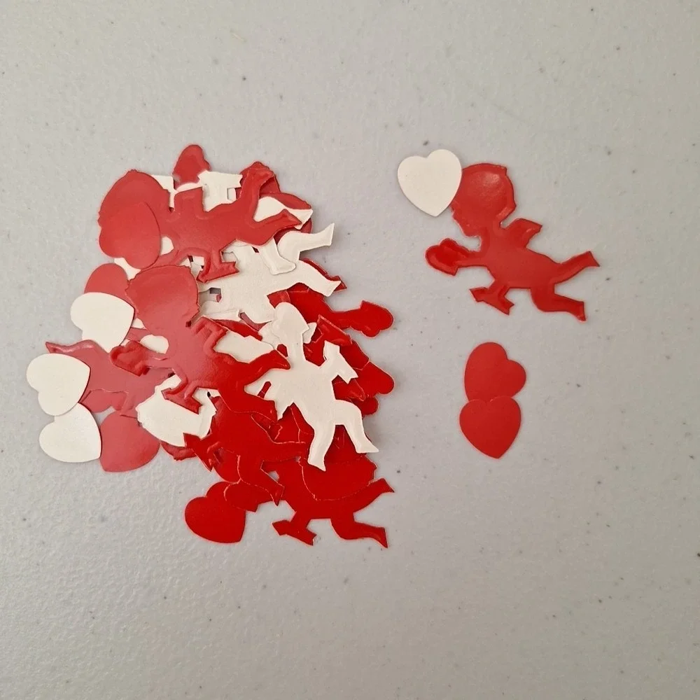 Vintage 1970's Valentines Cards Stickers & Craft Confetti, 11 Cards Rare Find